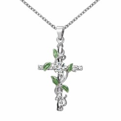 Alternative view of Collana con ciondolo a forma di croce vintage