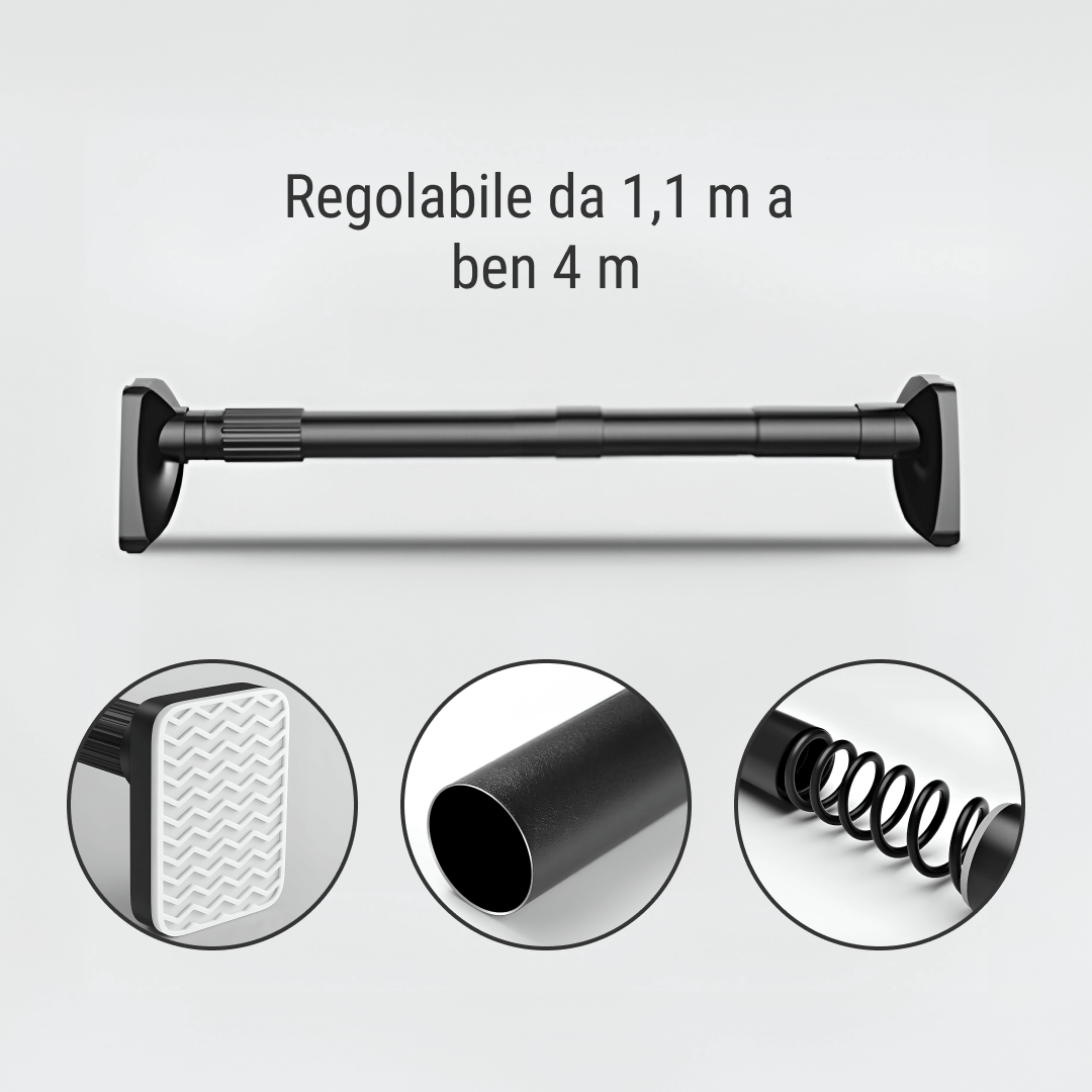 POWERPOLE – asta telescopica universale senza fori per appendere e organizzare (110–400 cm) - immagine 2