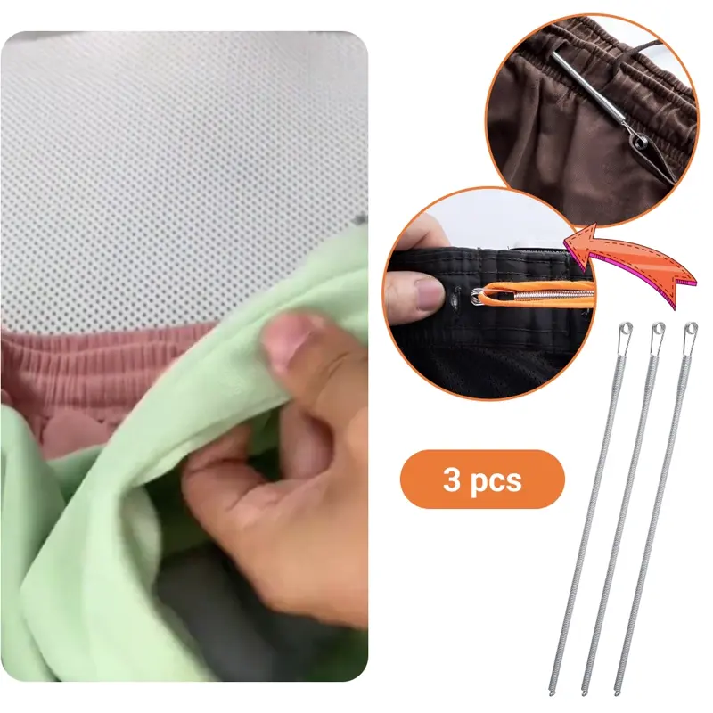 GARMENTFIX™ INFILACORDA FLESSIBILE IN ACCIAIO INOX - 3 PZ.
