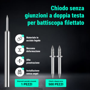 Alternative view of Naox™ - Set di 50 chiodi doppi per battiscopa con attrezzi