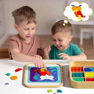 Alternative view of MosaicBox™ - Set di Tangram Magnetico in Legno – 288 Pezzi
